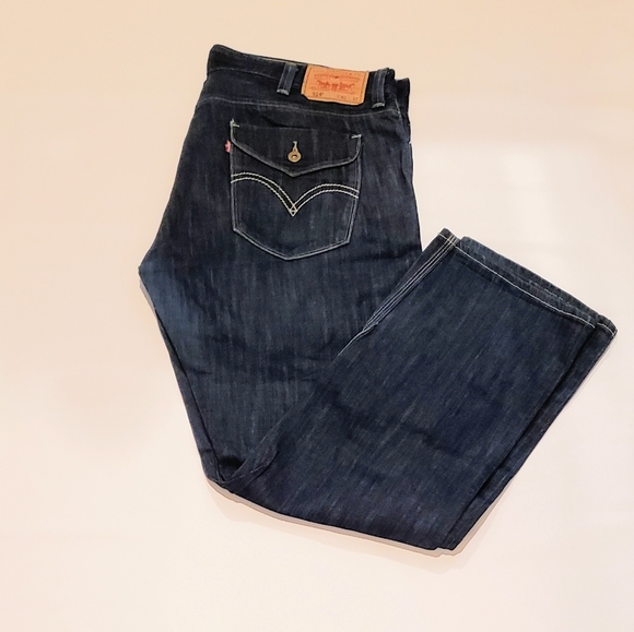 mens levi jeans with button back pockets